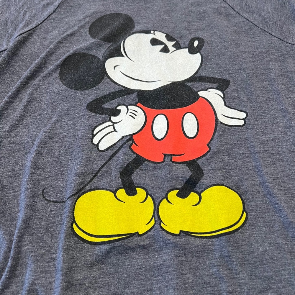 Disney Mickey Mouse Gray Heathered High Low Graphic T-Shirt Womens Small - Picture 2 of 7